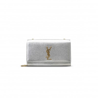 YSL KATE MEDIUM SILVER 364021 (24*14.5*5cm)